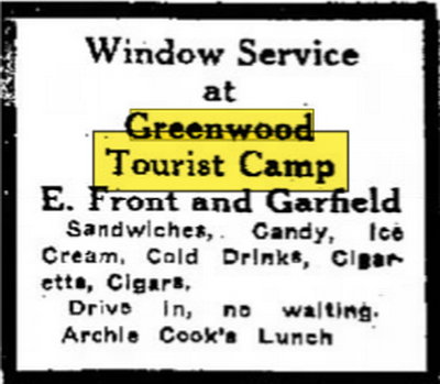 Greenwood Tourist Camp - Jun 17 1932 Article (newer photo)